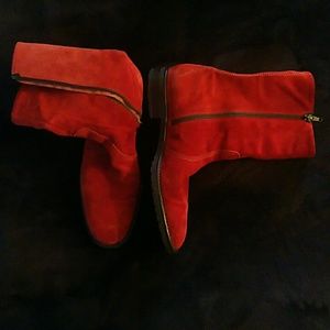J. Crew rusty orange leather/suede boots size 7